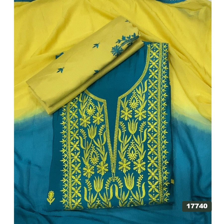 Crush Silk Embroidery Suit Set