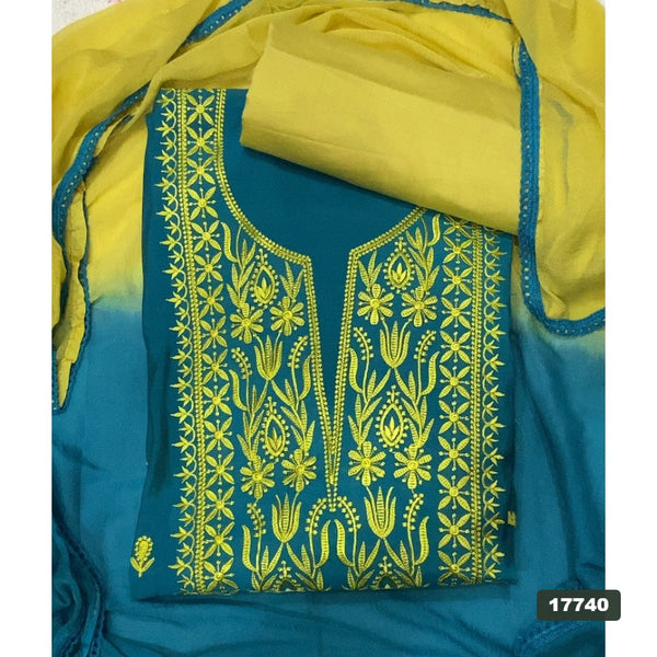 Crush Silk Embroidery Suit Set