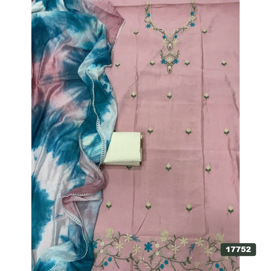 Pure Bemberg Muslin Silk Embroidery Suit Set