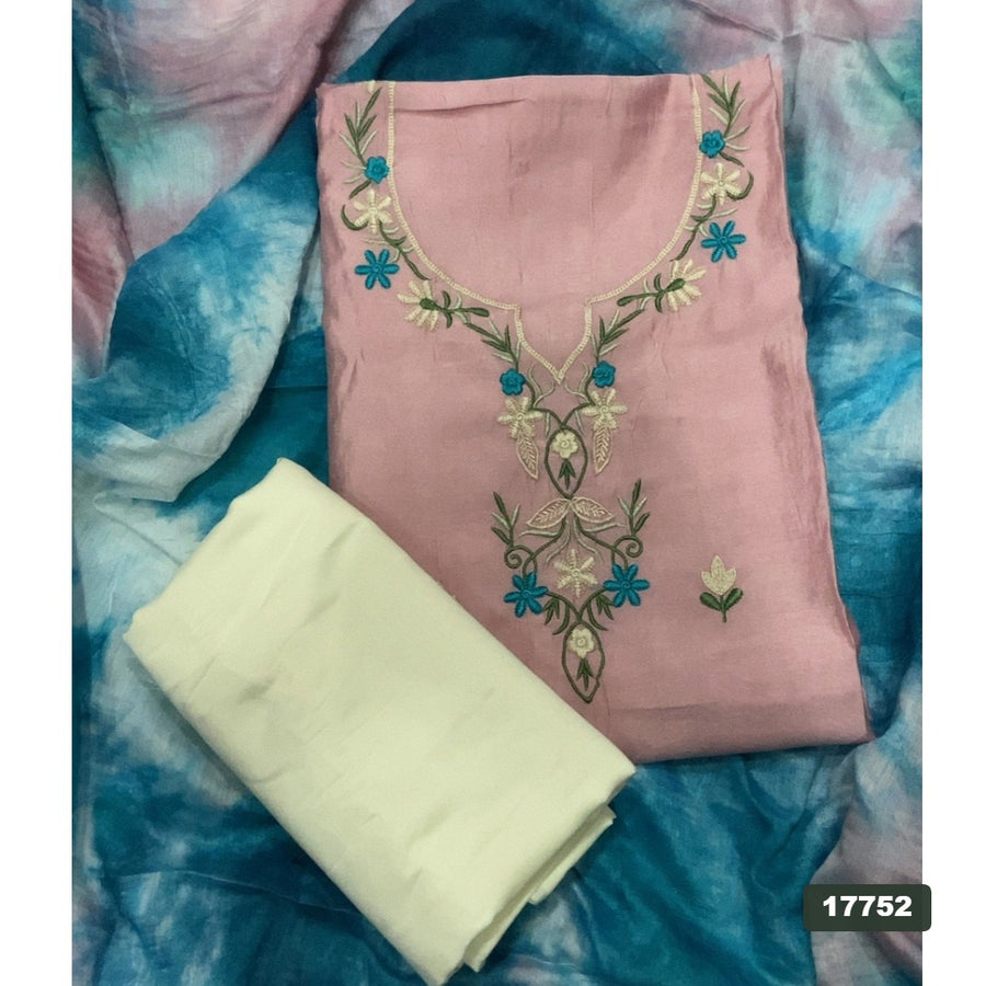 Pure Bemberg Muslin Silk Embroidery Suit Set