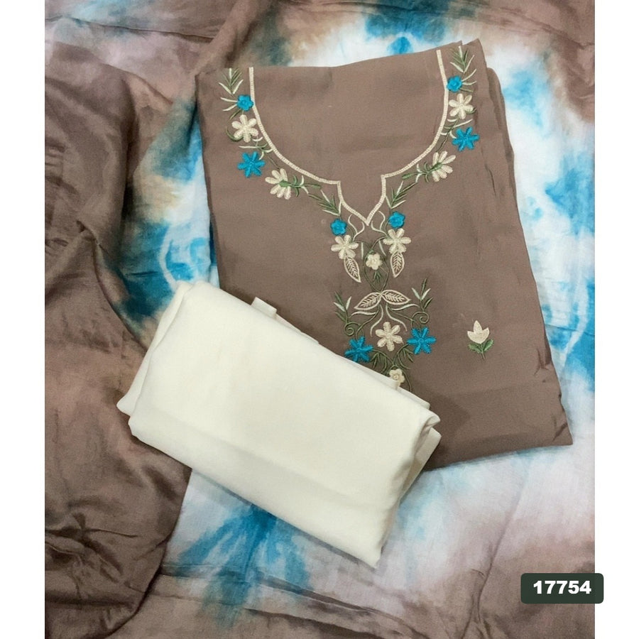 Pure Bemberg Muslin Silk Embroidery Suit Set