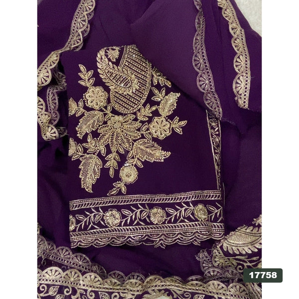 Gorgette Silk Embroidery Suit Set