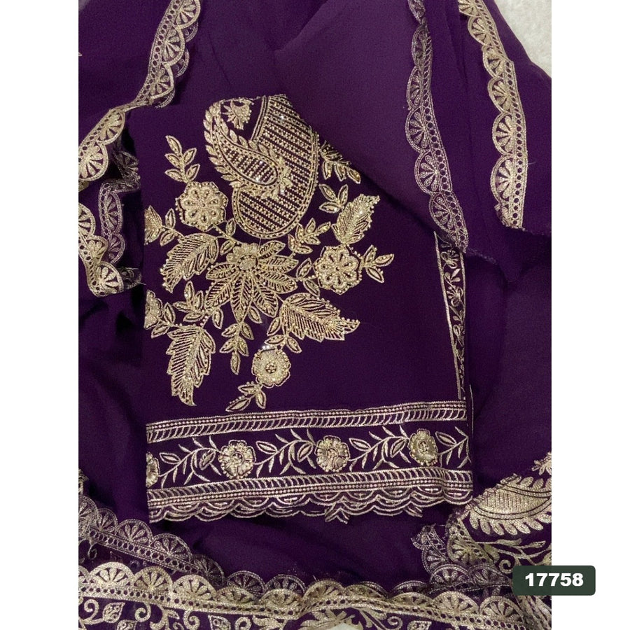 Gorgette Silk Embroidery Suit Set