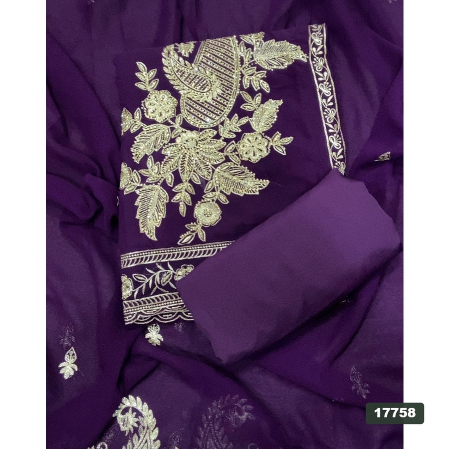 Gorgette Silk Embroidery Suit Set