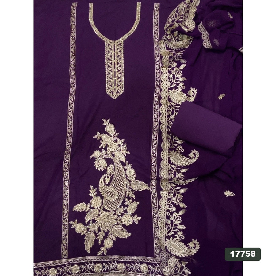 Gorgette Silk Embroidery Suit Set