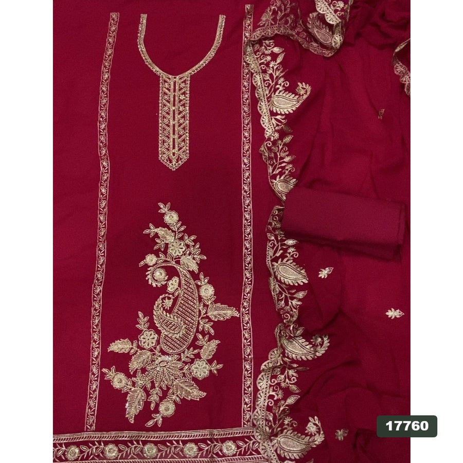Gorgette Silk Embroidery Suit Set