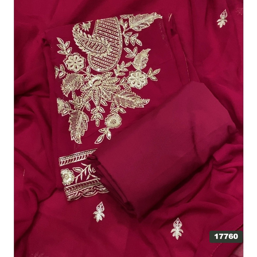 Gorgette Silk Embroidery Suit Set
