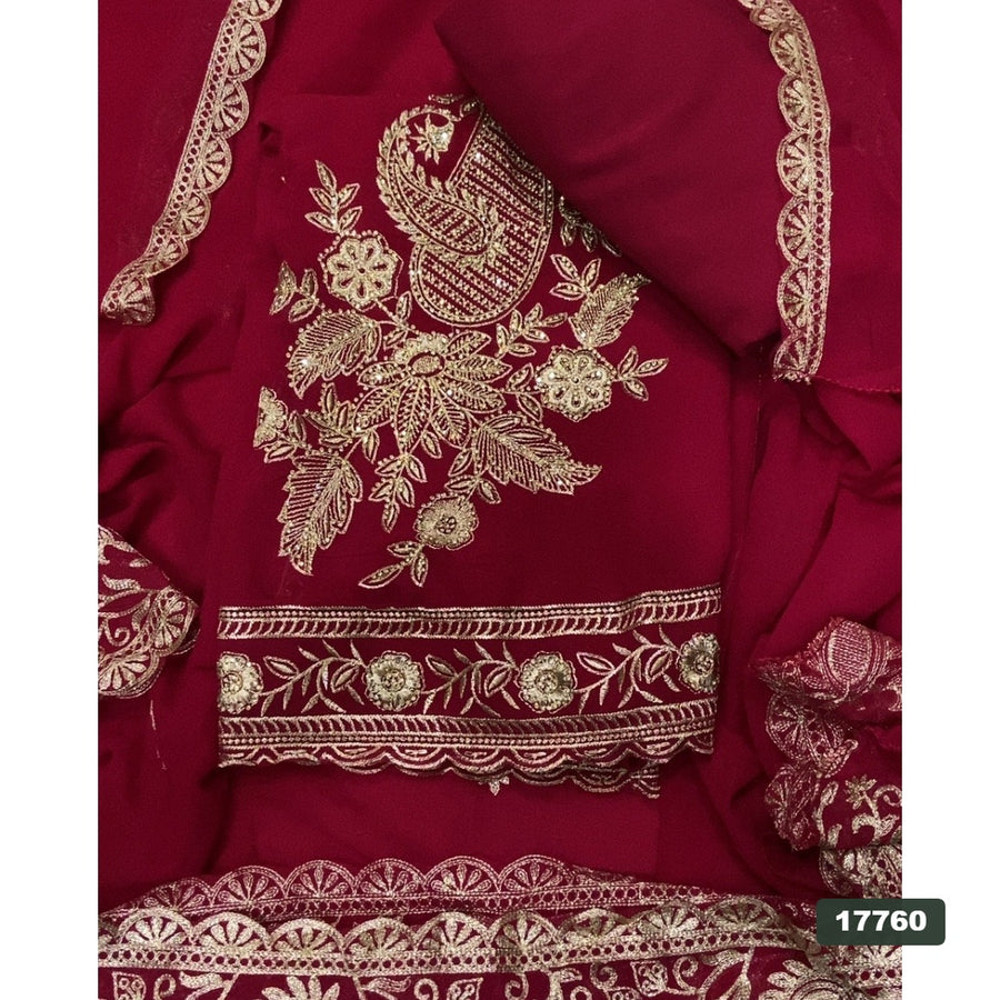 Gorgette Silk Embroidery Suit Set