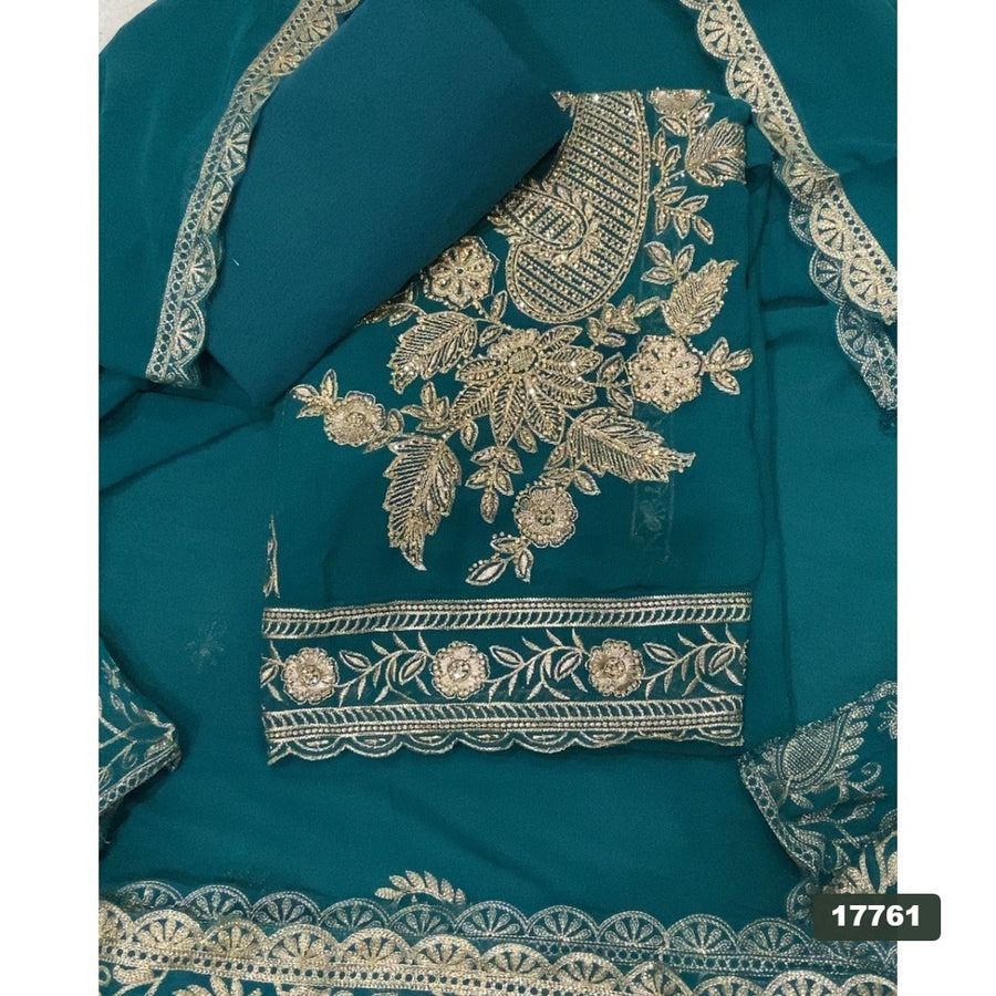 Gorgette Silk Embroidery Suit Set