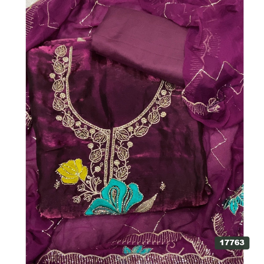 Silk Embroidery Suit Set