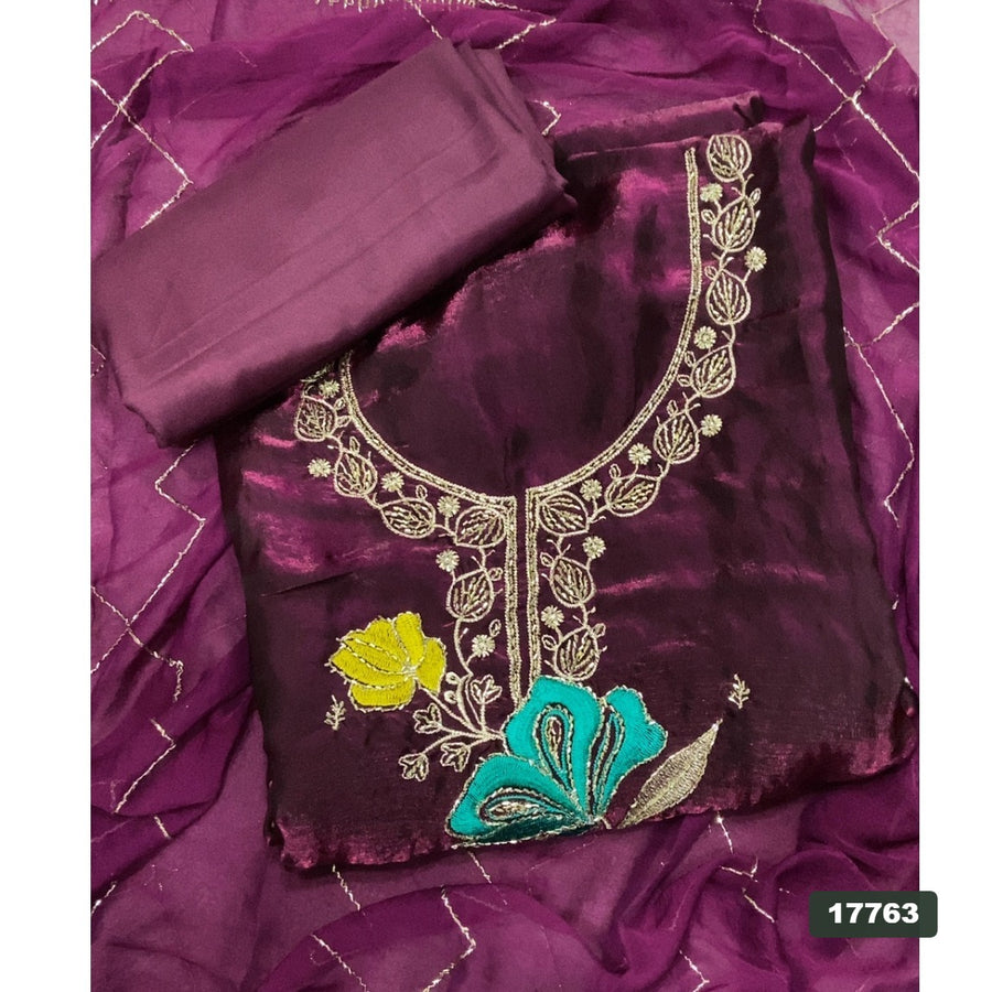 Silk Embroidery Suit Set