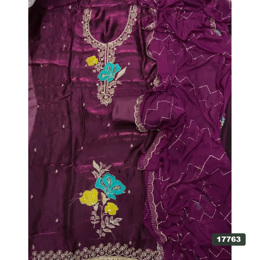 Silk Embroidery Suit Set