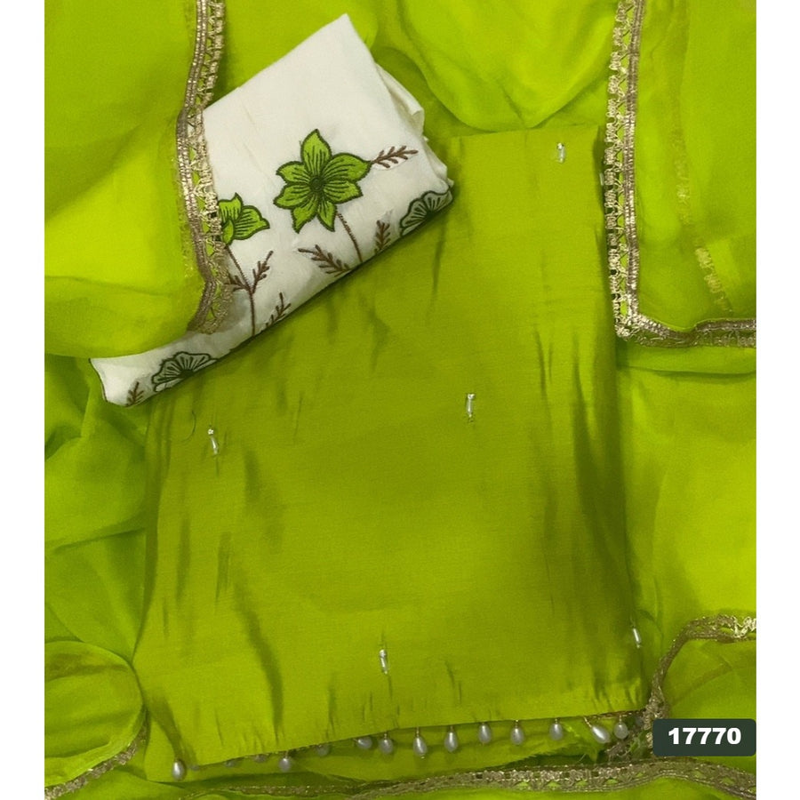 Crush Silk Embroidery Suit Set