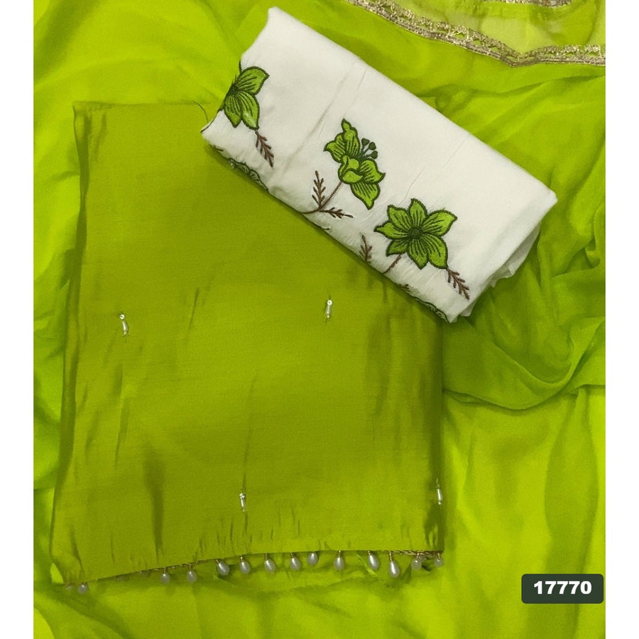 Crush Silk Embroidery Suit Set