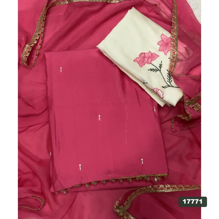 Crush Silk Embroidery Suit Set