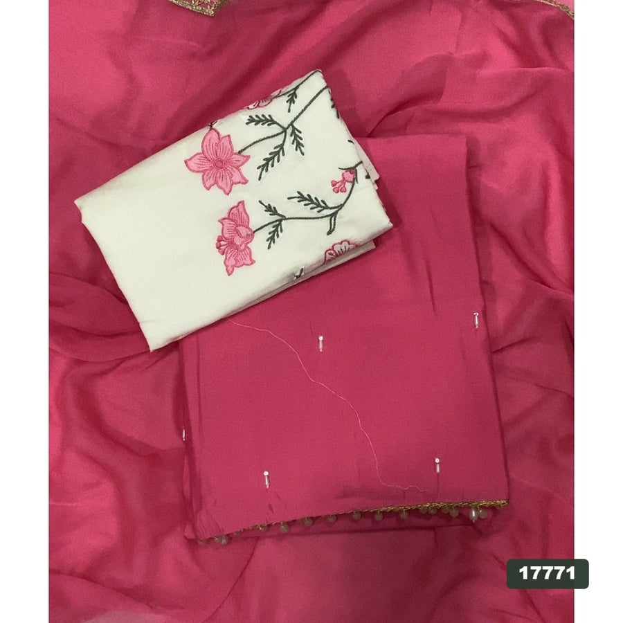 Crush Silk Embroidery Suit Set