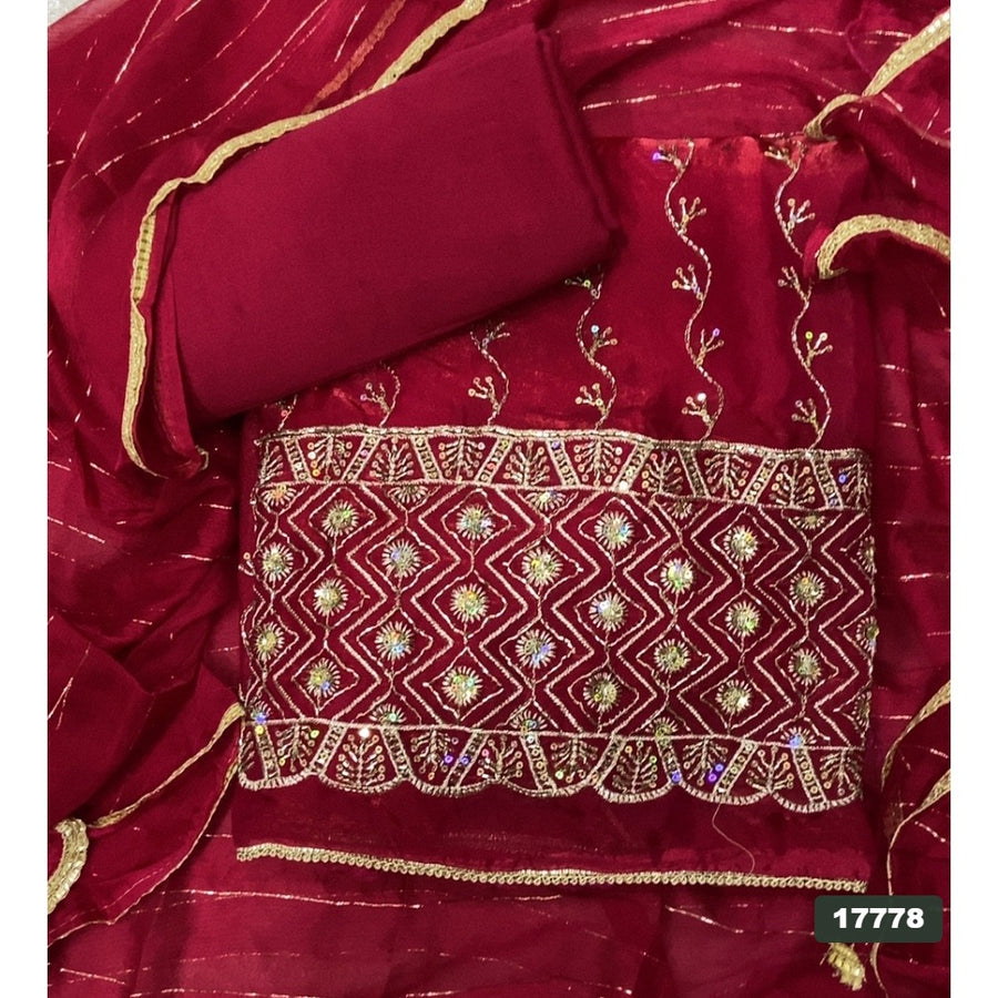 Silk Embroidery Suit Set