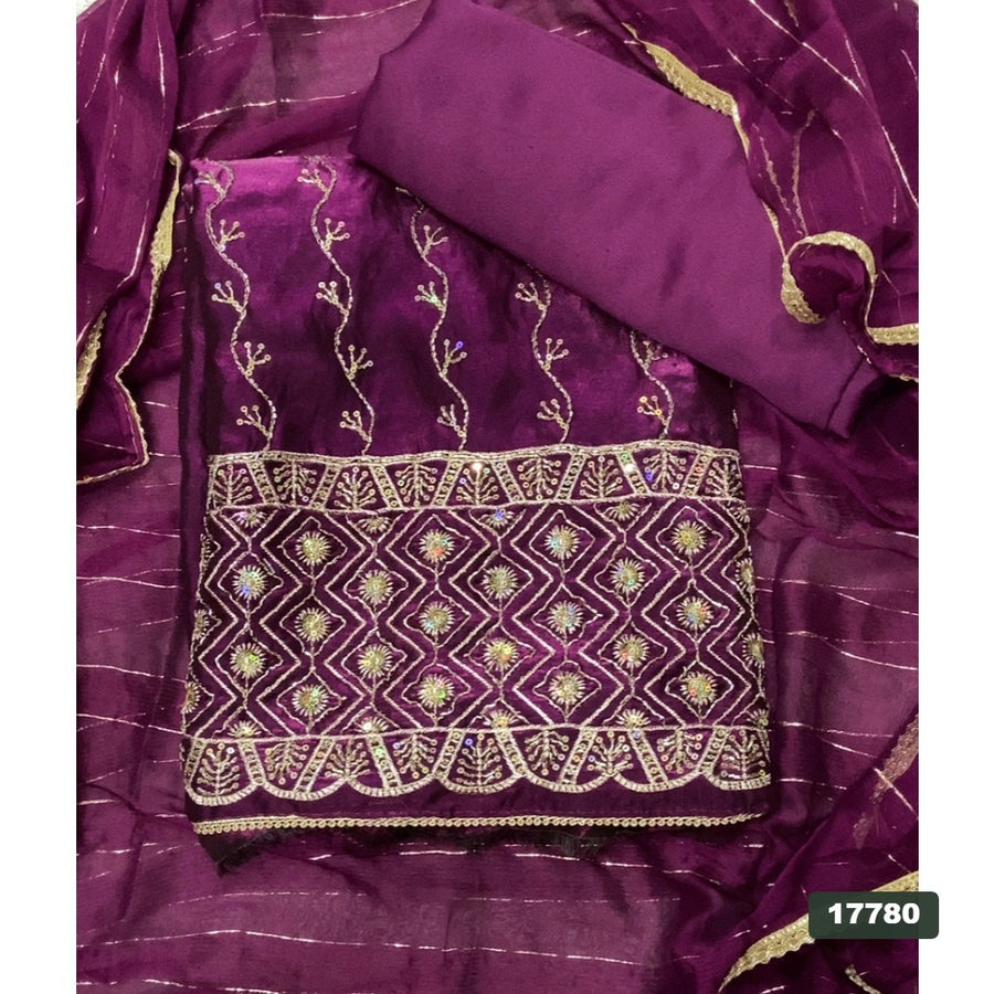 Silk Embroidery Suit Set