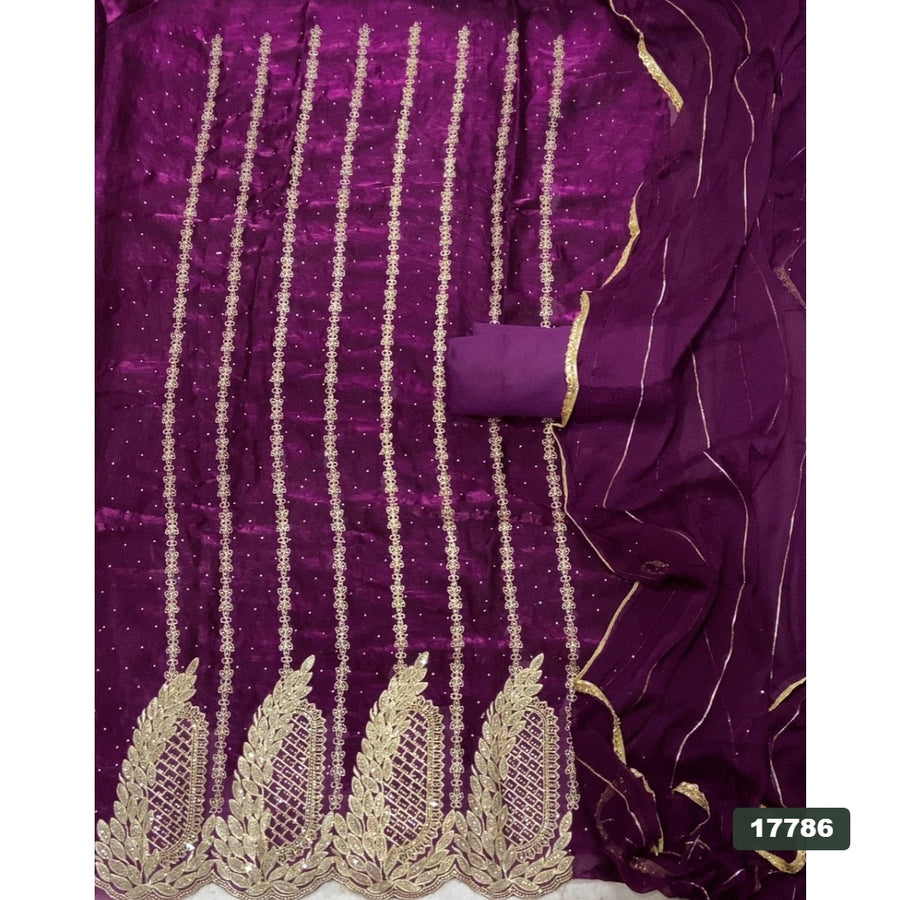 Silk Embroidery Suit Set