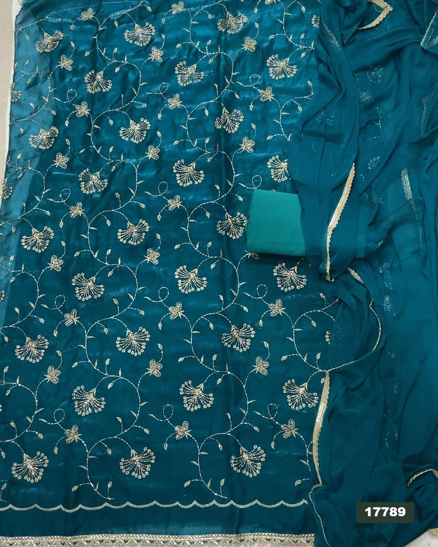 Silk Embroidery Suit Set