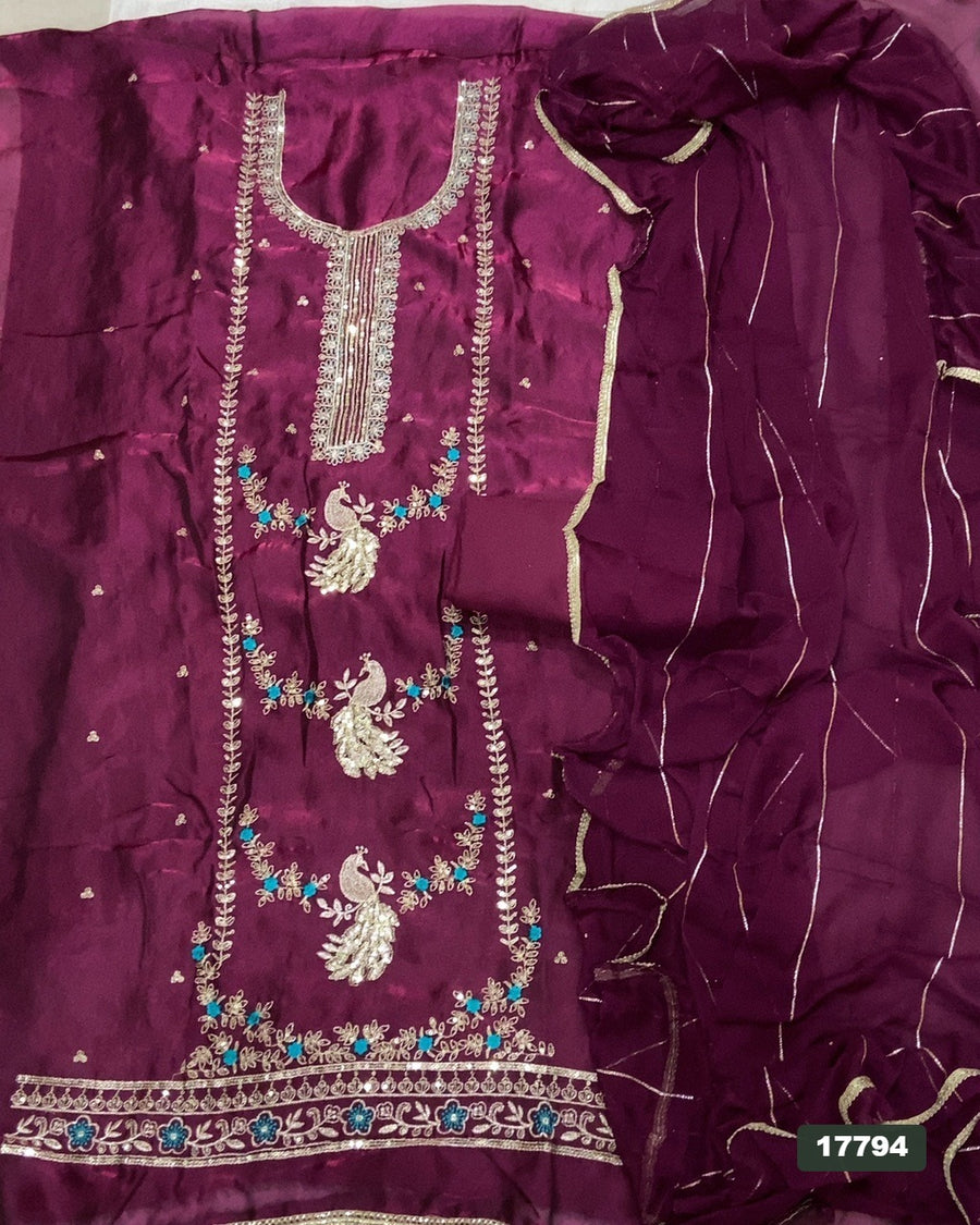 Silk Embroidery Suit Set