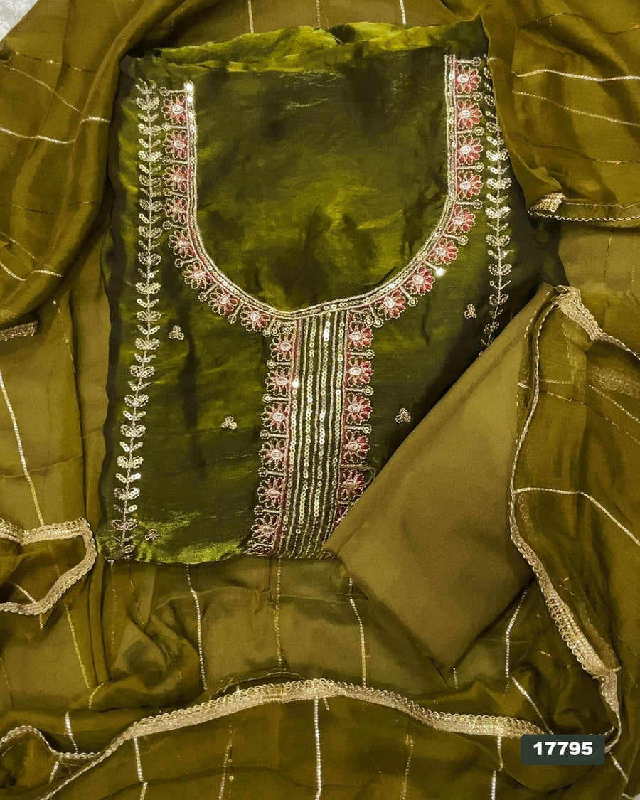Silk Embroidery Suit Set
