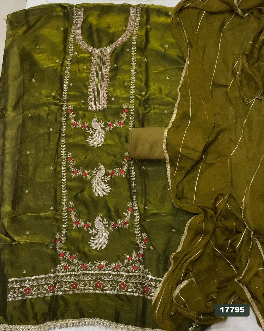 Silk Embroidery Suit Set