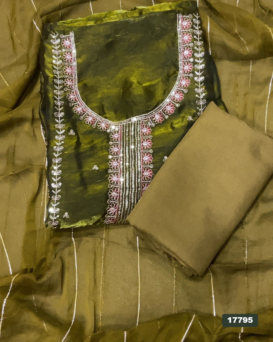 Silk Embroidery Suit Set