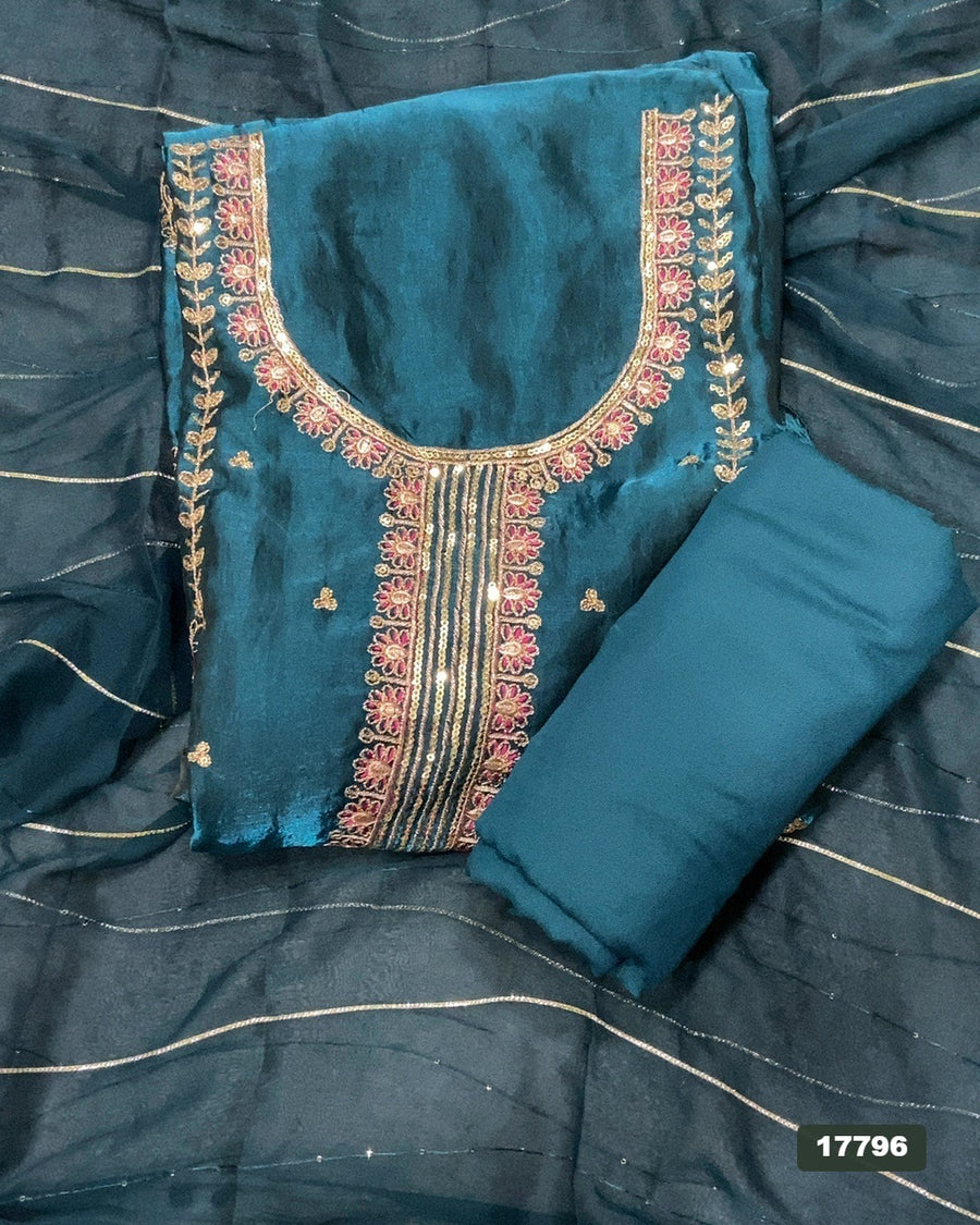 Silk Embroidery Suit Set
