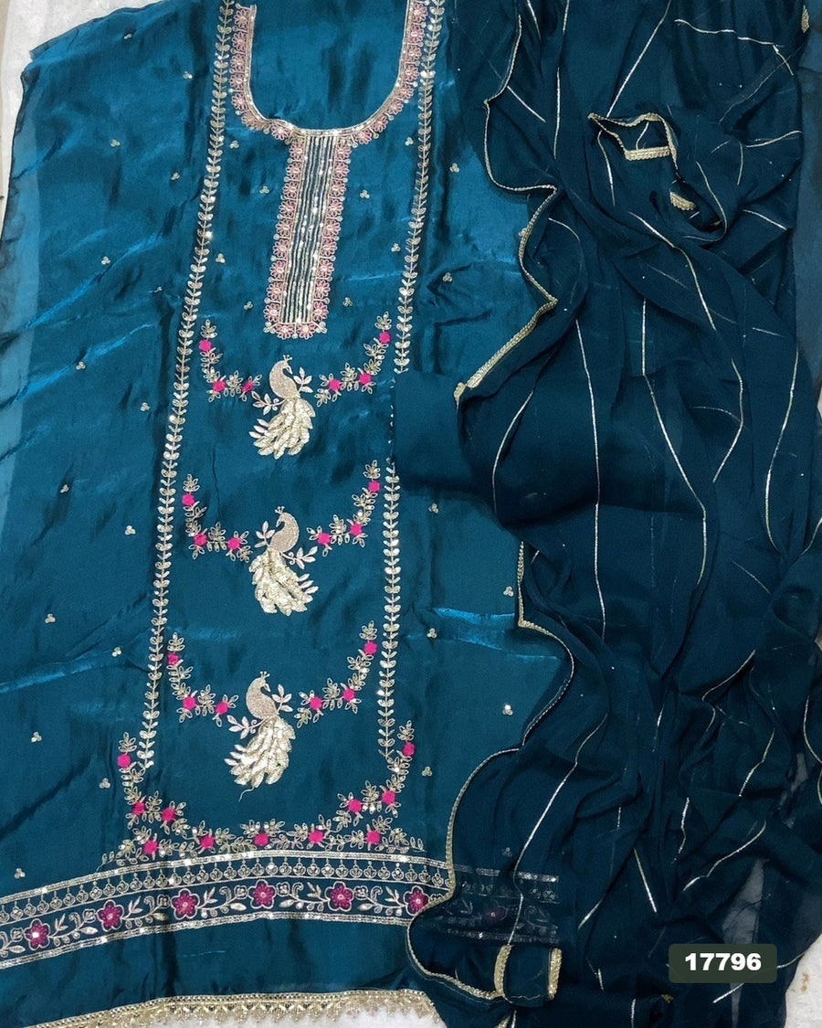 Silk Embroidery Suit Set