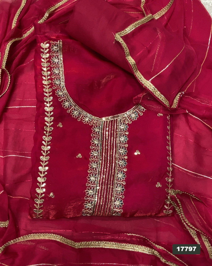 Silk Embroidery Suit Set