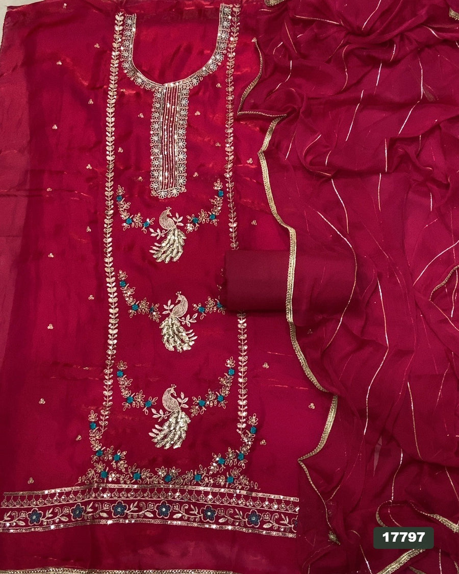 Silk Embroidery Suit Set