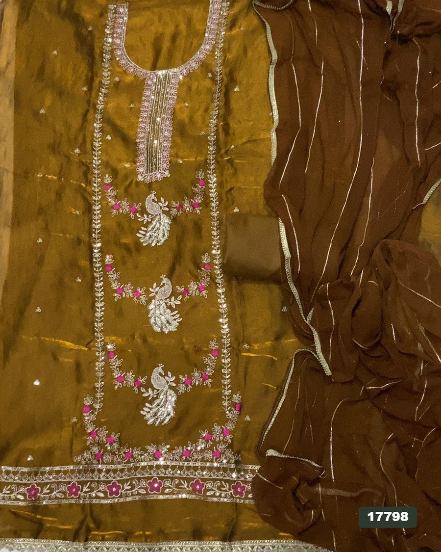 Silk Embroidery Suit Set