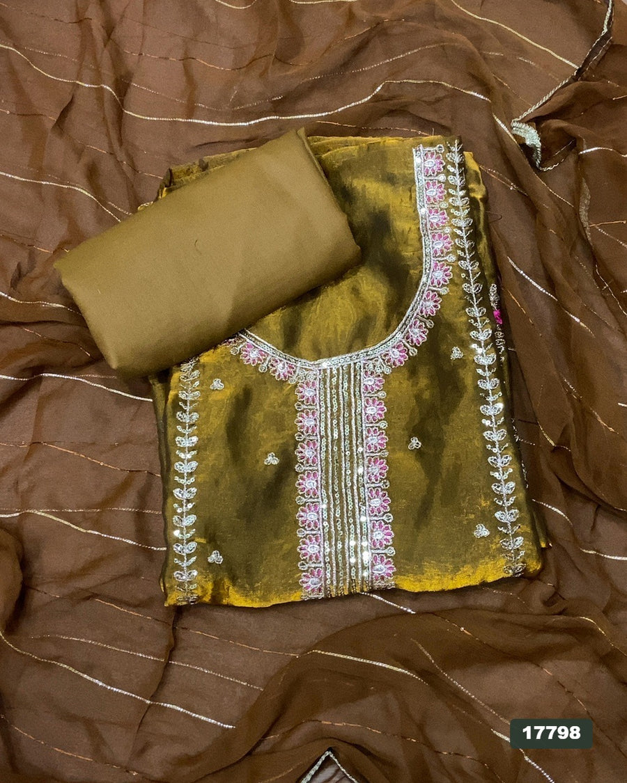 Silk Embroidery Suit Set