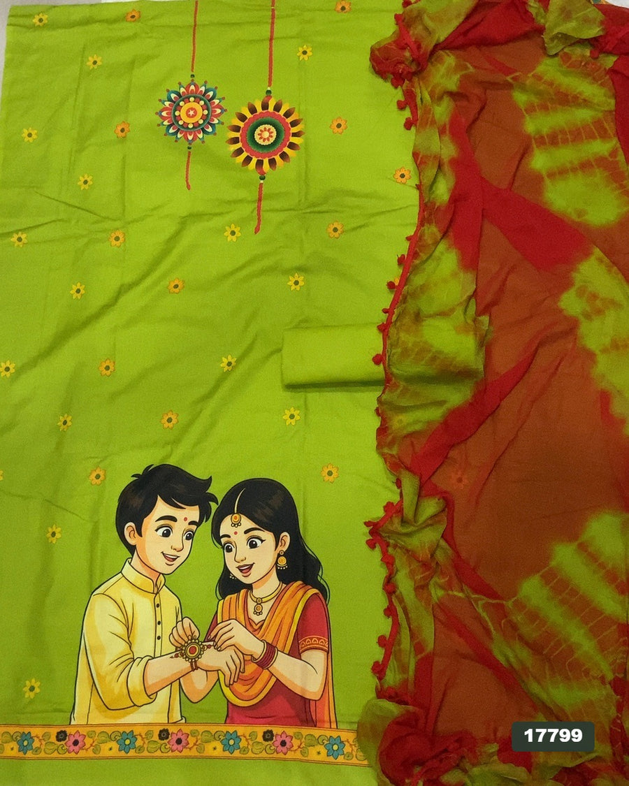 Cotton Silk Embroidery Suit Set