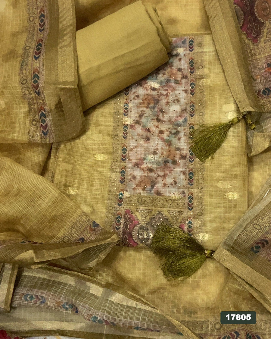 Linen Silk Embroidery Suit Set