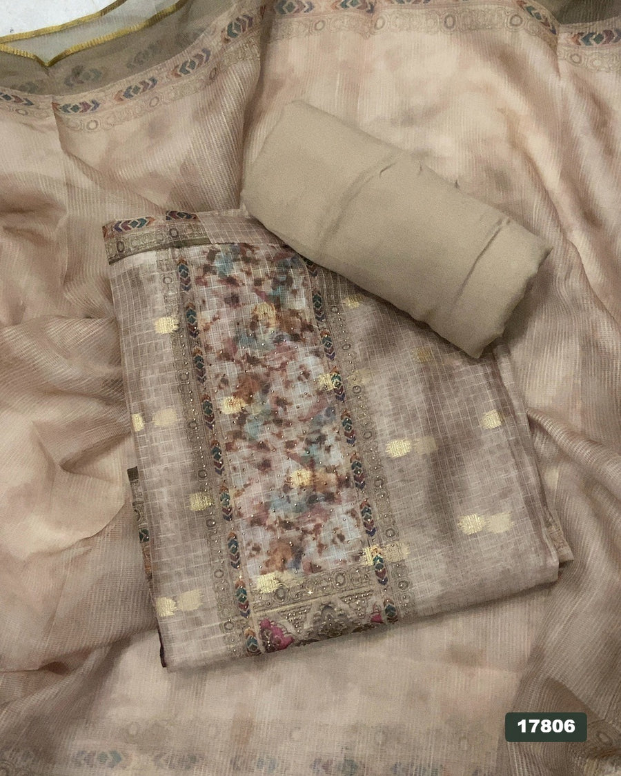 Linen Silk Embroidery Suit Set