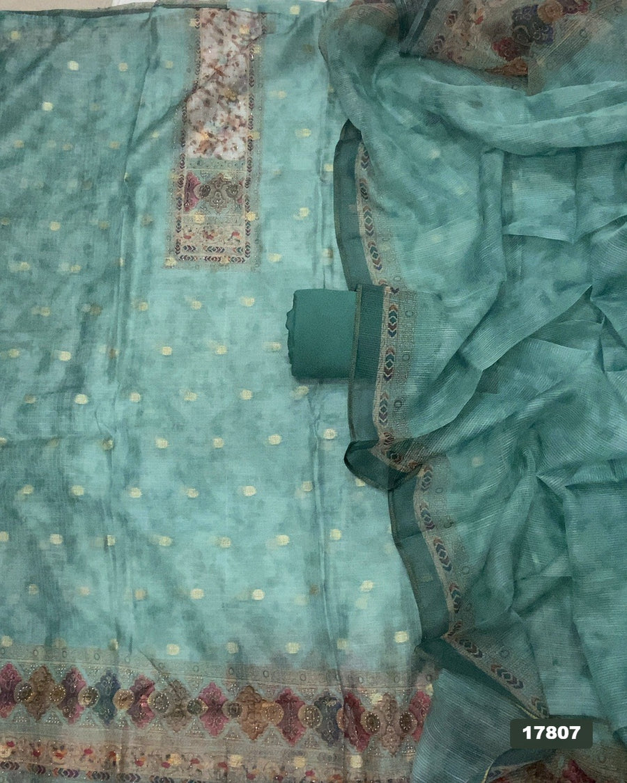 Linen Silk Embroidery Suit Set