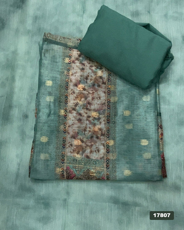 Linen Silk Embroidery Suit Set