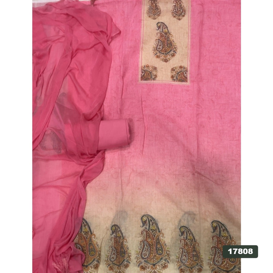 Linen Silk Embroidery Suit Set