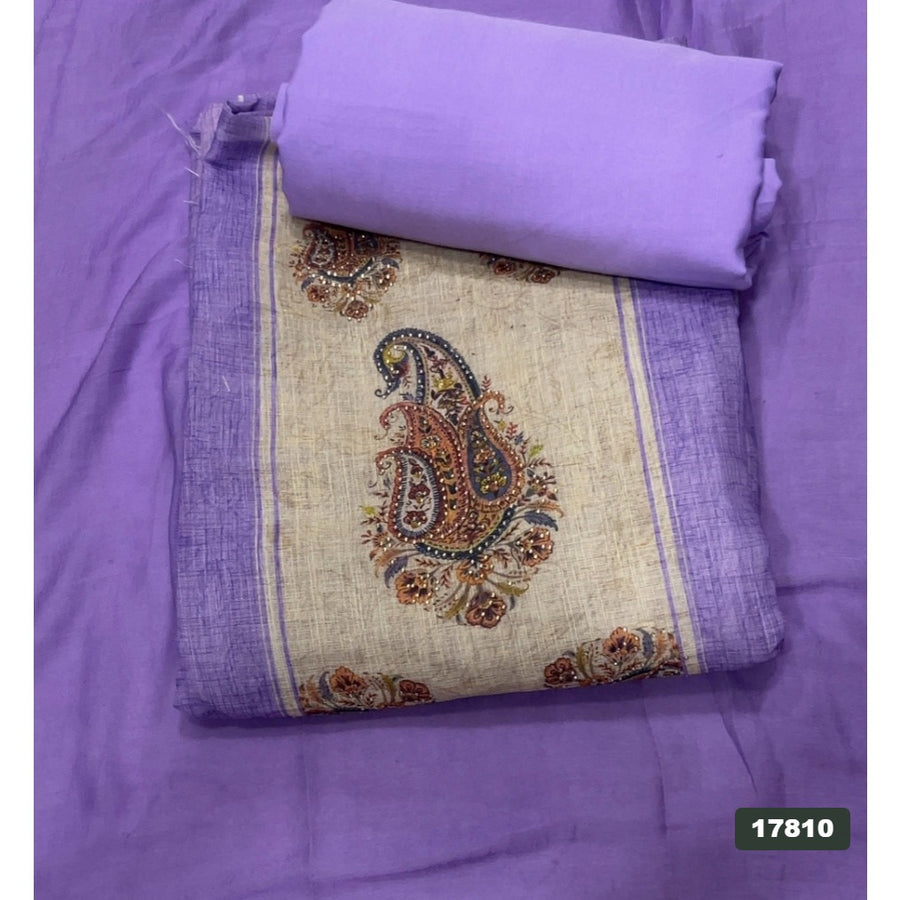 Linen Silk Embroidery Suit Set