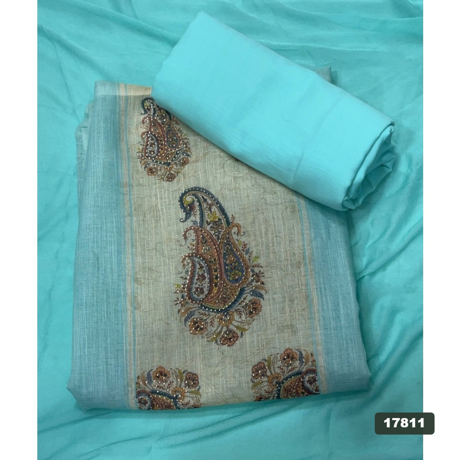 Linen Silk Embroidery Suit Set