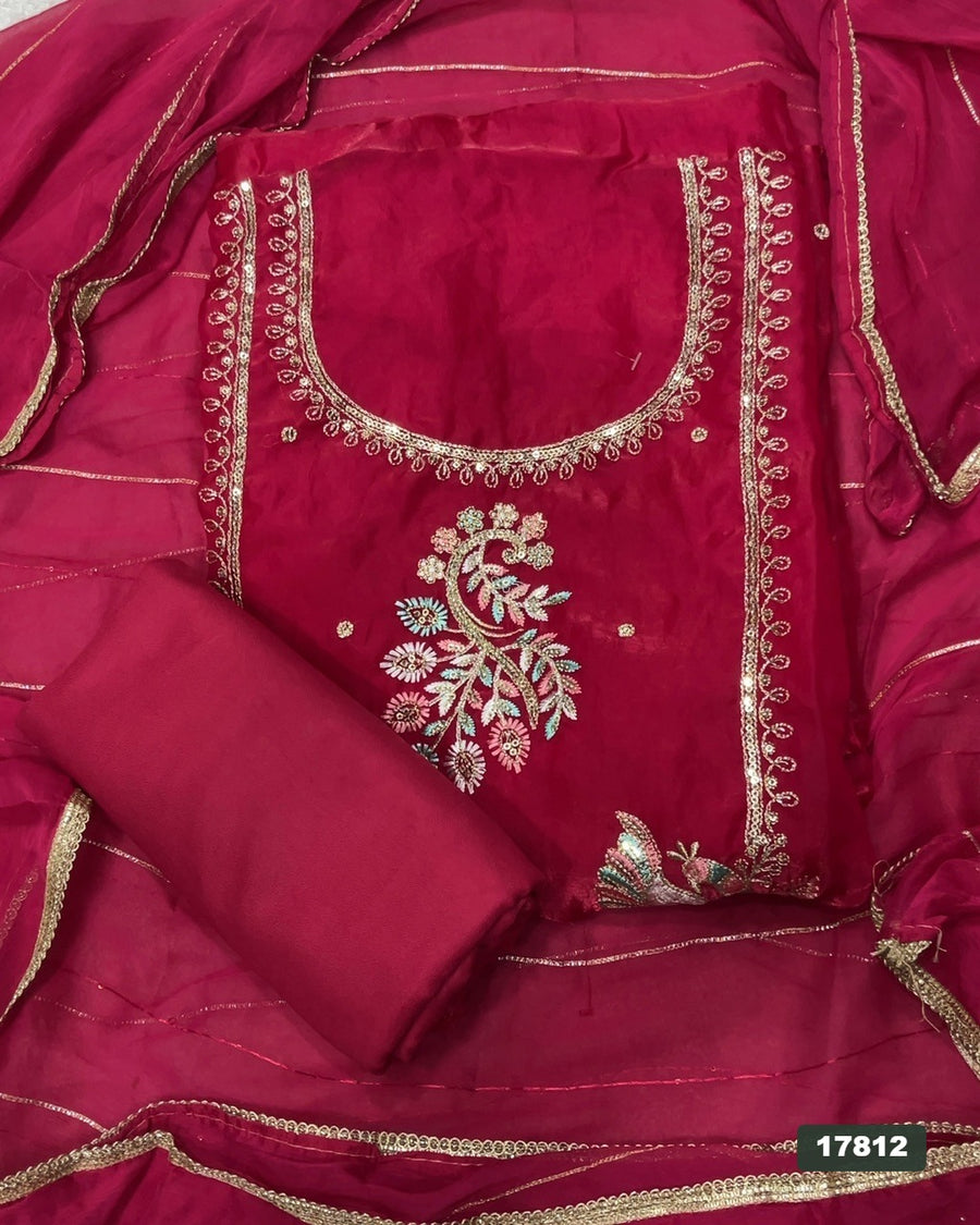 Silk Embroidery Suit Set