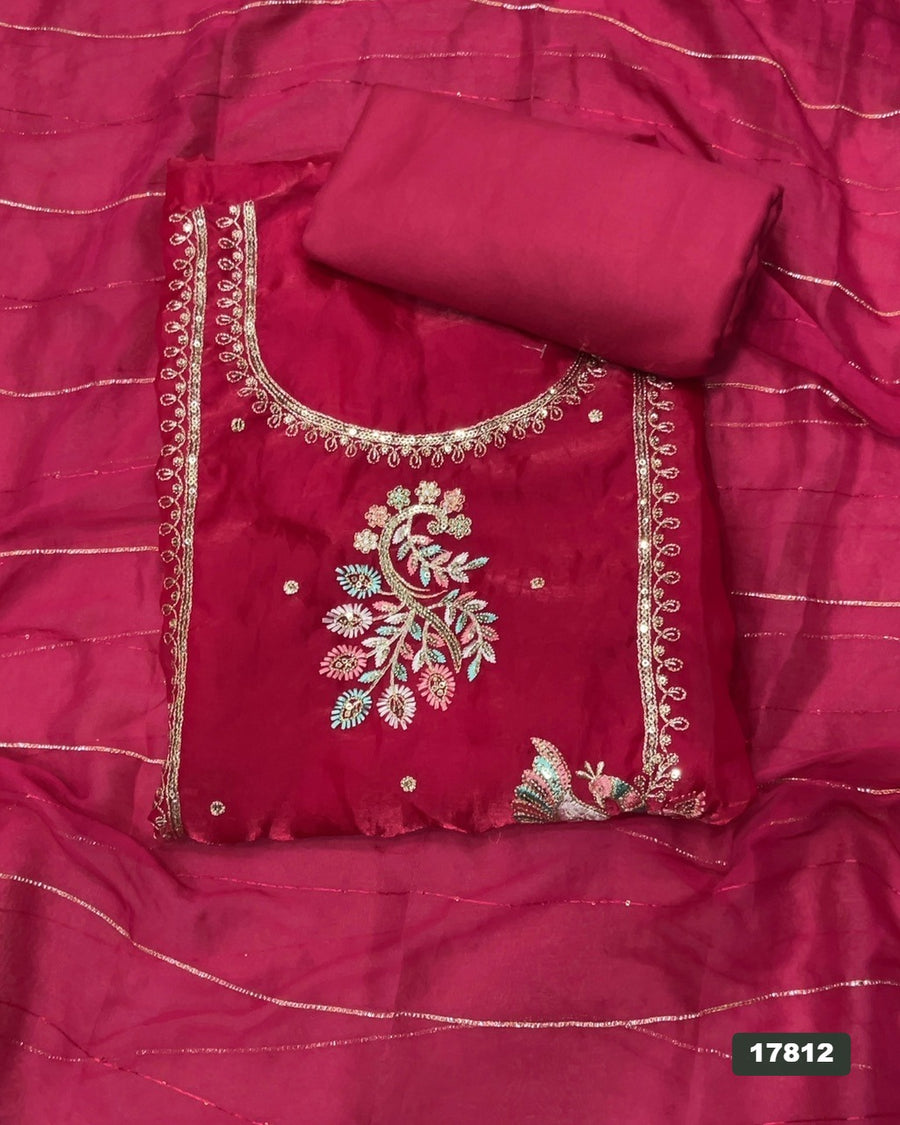 Silk Embroidery Suit Set