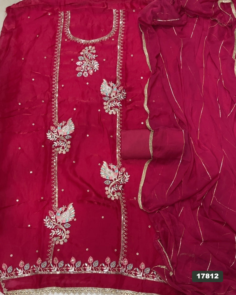 Silk Embroidery Suit Set