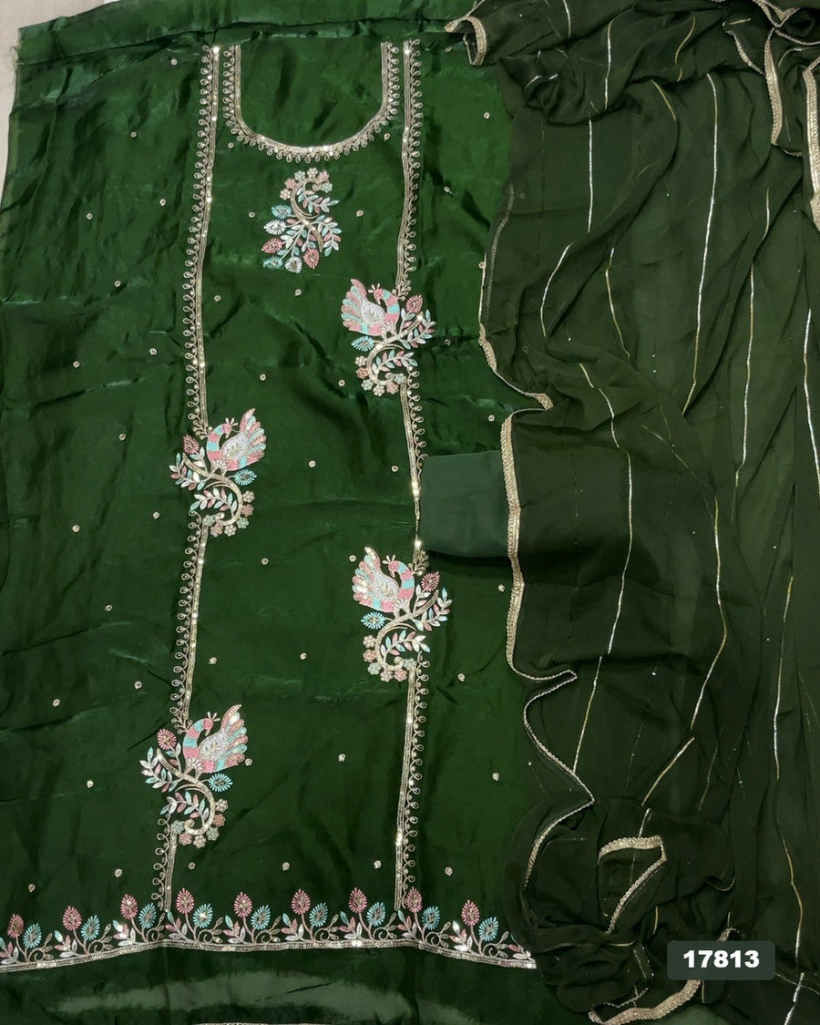 Silk Embroidery Suit Set
