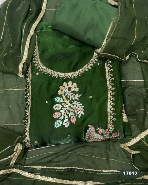 Silk Embroidery Suit Set