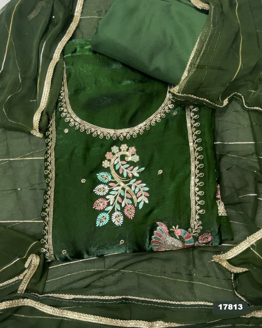 Silk Embroidery Suit Set