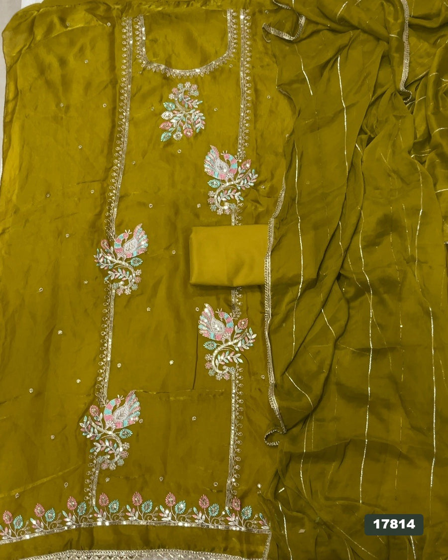 Silk Embroidery Suit Set
