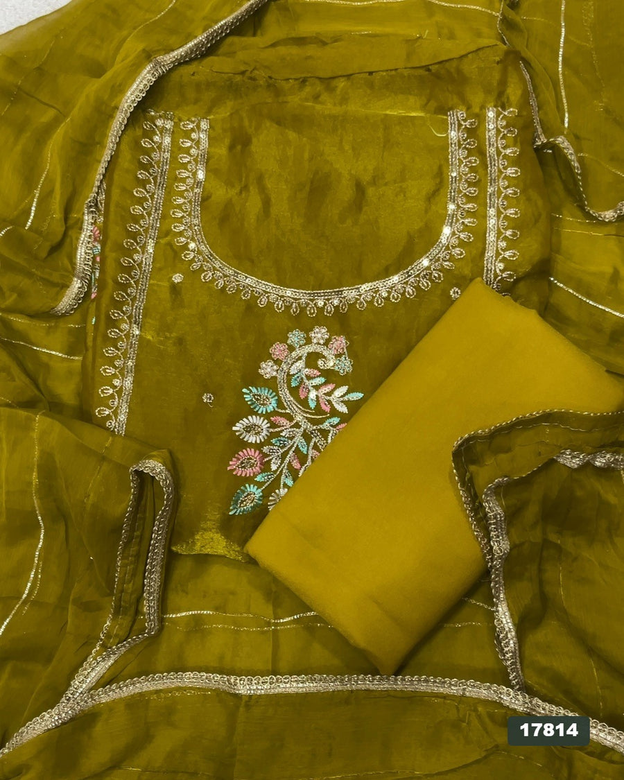Silk Embroidery Suit Set
